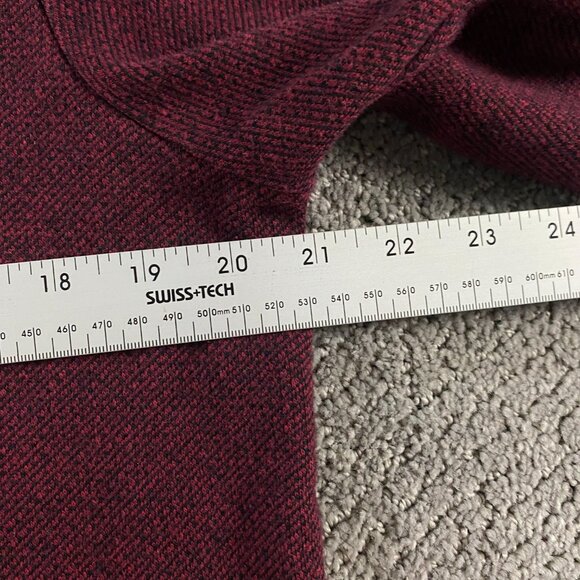 Robert Graham Sweater Men's Medium Pullover 1/4 Zip Burgundy Red Knit Cotton - Picture 9 of 11